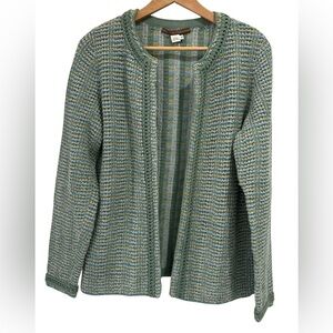 Peruvian Connection Open Knit Crochet Pima Cotton Cardigan - Size Small